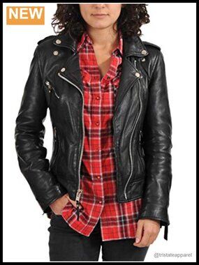 Women's Lambskin Leather Bomber Biker Jacket – Slim Fit